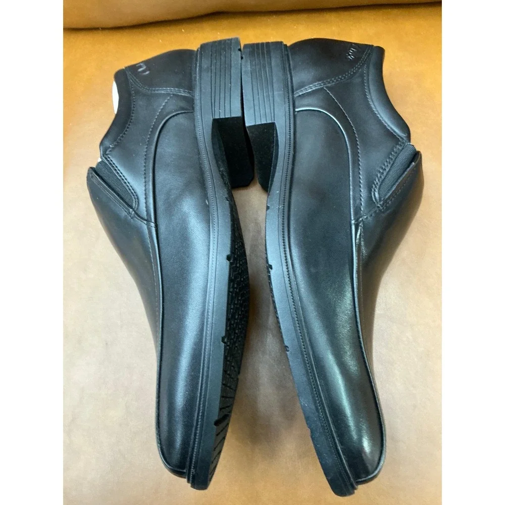 Clarks Steadwell‎ Step Loafers Mens 7 Black Excellent Leather Slip On Shoes